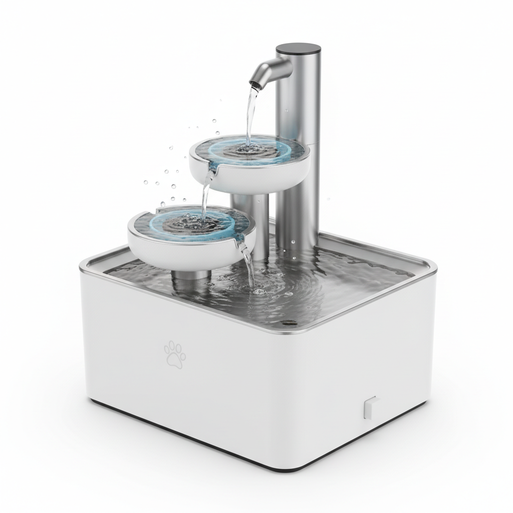 Cat Water Fountain – Ultra-Quiet Filtered Drinking Fountain
